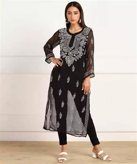 Black Chikan Kurti